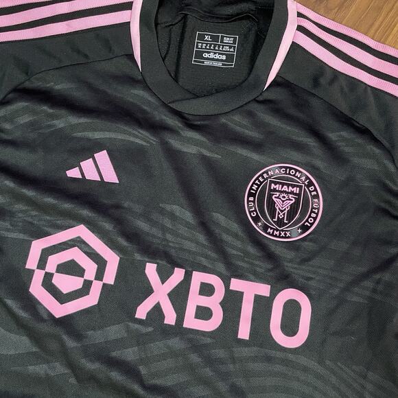 NWT Adidas Men’s XL Slim Fit Inter Miami CF 23/24 Lionel Messi Away Jersey Black - Picture 3 of 9
